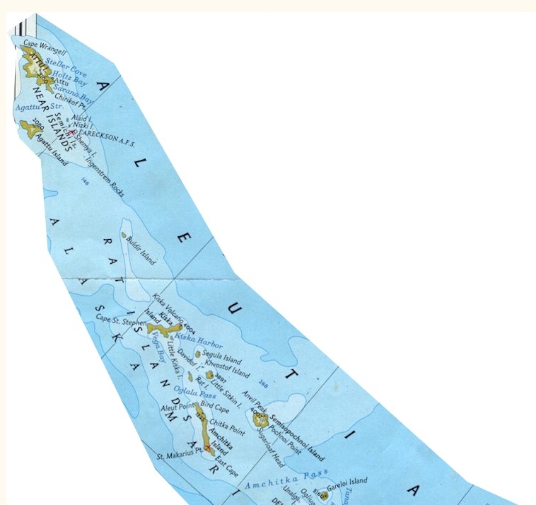 Aleutian (westernmost) Island with Attu on the top left of image