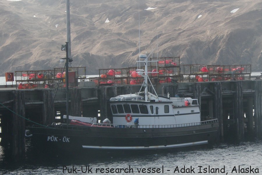 Puk-Uk 65 foot research vessel in harbor at Adak Island, Alaska