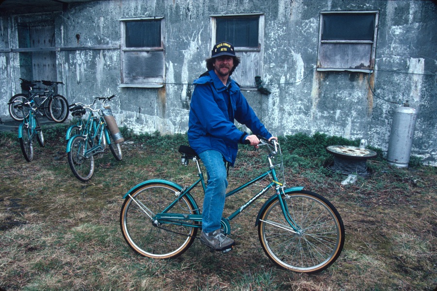 3 Speed bikes in early days of Attu - Me ready to go (Attu, Alaska)